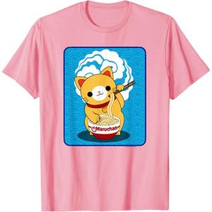 image:imageMaruchan Cat Eating Ramen Noodles TShirtPink