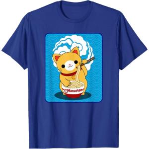 image:imageMaruchan Cat Eating Ramen Noodles TShirtRoyal Blue