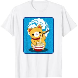 image:imageMaruchan Cat Eating Ramen Noodles TShirtWhite