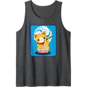 image:imageMaruchan Cat Eating Ramen Noodles Tank TopDark Heather Grey