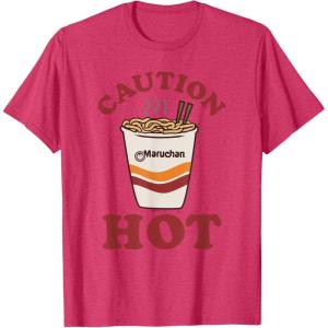 image:imageMaruchan Caution Hot Steaming Noodle Cup TShirtRed Heather