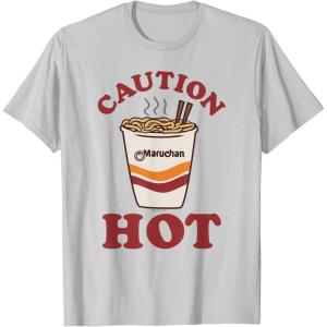 image:imageMaruchan Caution Hot Steaming Noodle Cup TShirtSilver Grey