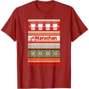 image:imageMaruchan Christmas Instant Lunch Ugly Sweater Style TShirtCranberry Red