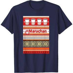 image:imageMaruchan Christmas Instant Lunch Ugly Sweater Style TShirtNavy Blue