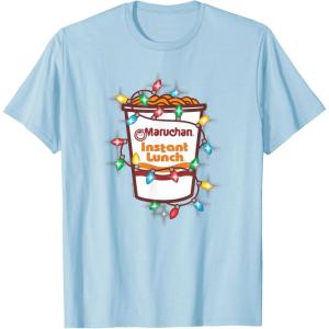 image:imageMaruchan Christmas Lights Holiday Season Reman Cup Logo TShirtBaby Blue