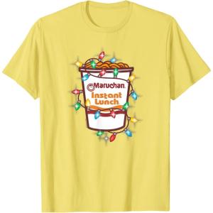 image:imageMaruchan Christmas Lights Holiday Season Reman Cup Logo TShirtLemon Yellow