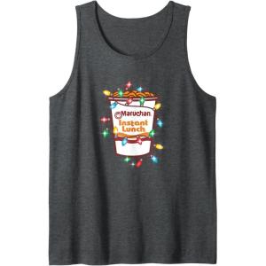 image:imageMaruchan Christmas Lights Holiday Season Reman Cup Logo Tank TopDark Heather Grey