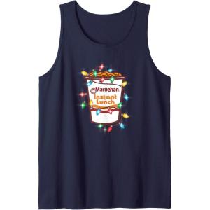 image:imageMaruchan Christmas Lights Holiday Season Reman Cup Logo Tank TopNavy Blue