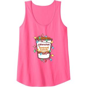 image:imageMaruchan Christmas Lights Holiday Season Reman Cup Logo Tank TopNeon Pink