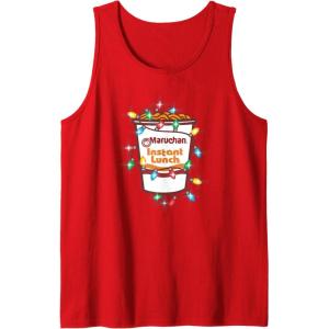 image:imageMaruchan Christmas Lights Holiday Season Reman Cup Logo Tank TopRed