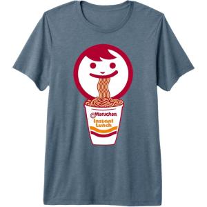 image:imageMaruchan Happy Face Eating Ramen Noodles Premium Triblend TShirtSlate Grey