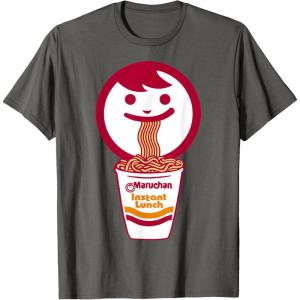 image:imageMaruchan Happy Face Eating Ramen Noodles TShirt SmallAsphalt Grey