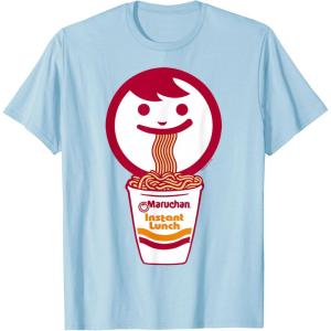 image:imageMaruchan Happy Face Eating Ramen Noodles TShirt SmallBaby Blue