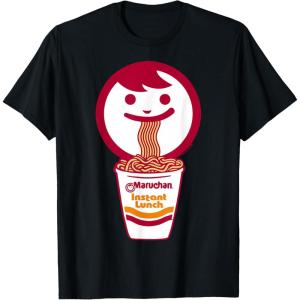 image:imageMaruchan Happy Face Eating Ramen Noodles TShirt SmallBlack