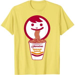 image:imageMaruchan Happy Face Eating Ramen Noodles TShirt SmallLemon Yellow