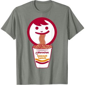 image:imageMaruchan Happy Face Eating Ramen Noodles TShirt SmallOlive Heather