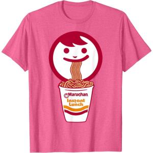 image:imageMaruchan Happy Face Eating Ramen Noodles TShirt SmallPink Heather
