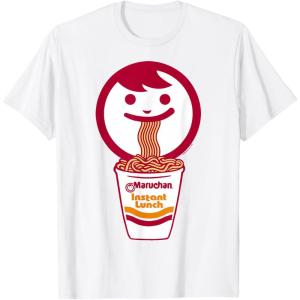 image:imageMaruchan Happy Face Eating Ramen Noodles TShirt SmallWhite