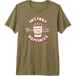 image:imageMaruchan Instant Happiness Steaming Ramen Soup Premium Triblend TShirtOlive Green