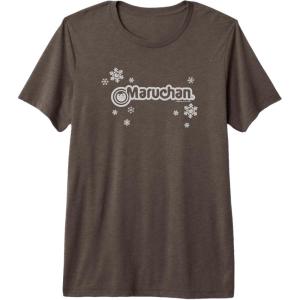 image:imageMaruchan Instant Lunch Christmas Snow Flakes Holiday Logo Premium Triblend TShirtBrown