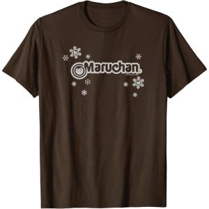 image:imageMaruchan Instant Lunch Christmas Snow Flakes Holiday Logo TShirtBrown