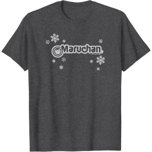 image:imageMaruchan Instant Lunch Christmas Snow Flakes Holiday Logo TShirtDark Heather Grey