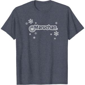 image:imageMaruchan Instant Lunch Christmas Snow Flakes Holiday Logo TShirtHeather Blue