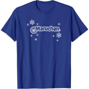 image:imageMaruchan Instant Lunch Christmas Snow Flakes Holiday Logo TShirtRoyal Blue