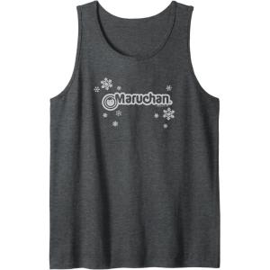 image:imageMaruchan Instant Lunch Christmas Snow Flakes Holiday Logo Tank TopDark Heather Grey