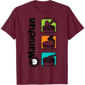 image:imageMaruchan Instant Lunch Cooking Directions Icons TShirtBurgundy