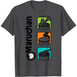 image:imageMaruchan Instant Lunch Cooking Directions Icons TShirtDark Heather Grey