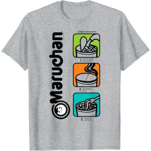 image:imageMaruchan Instant Lunch Cooking Directions Icons TShirtHeather Grey
