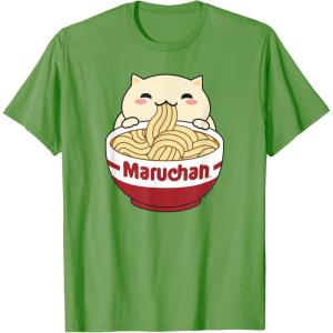 image:imageMaruchan Instant Lunch Cute Cat Ramen Bowl Logo TShirtGrass Green