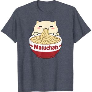 image:imageMaruchan Instant Lunch Cute Cat Ramen Bowl Logo TShirtHeather Blue