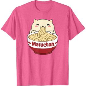 image:imageMaruchan Instant Lunch Cute Cat Ramen Bowl Logo TShirtPink Heather
