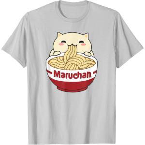 image:imageMaruchan Instant Lunch Cute Cat Ramen Bowl Logo TShirtSilver Grey
