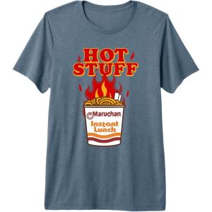 image:imageMaruchan Instant Lunch Hot Stuff Flaming Noodles Retro Shot Premium Triblend TShirtSlate Grey