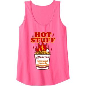 image:imageMaruchan Instant Lunch Hot Stuff Flaming Noodles Retro Shot Tank TopNeon Pink