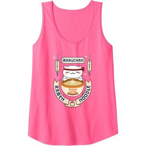 image:imageMaruchan Instant Lunch Kawaii Cat Ramen Noodle Bowl Tank TopNeon Pink