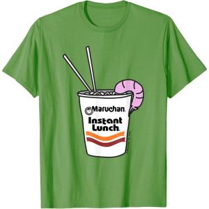 image:imageMaruchan Instant Lunch Ramen Cup Drawing Shrimp Logo TShirtGrass Green