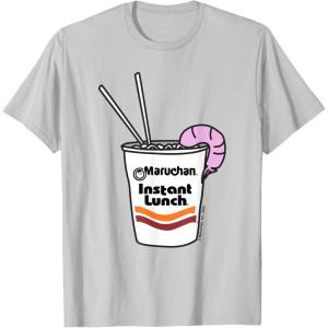 image:imageMaruchan Instant Lunch Ramen Cup Drawing Shrimp Logo TShirtSilver Grey