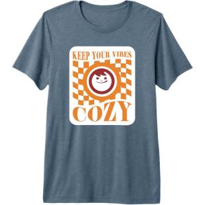 image:imageMaruchan Keep Your Vibes Cozy Checker Smiley Face Logo Premium Triblend TShirtSlate Grey