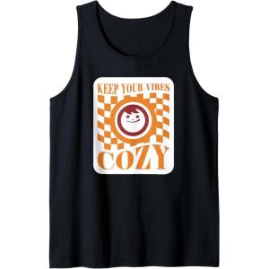 image:imageMaruchan Keep Your Vibes Cozy Checker Smiley Face Logo Tank TopBlack