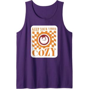 image:imageMaruchan Keep Your Vibes Cozy Checker Smiley Face Logo Tank TopPurple