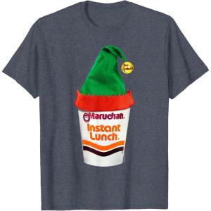 image:imageMaruchan Ramen Cup Christmas Elf Hat TShirtHeather Blue