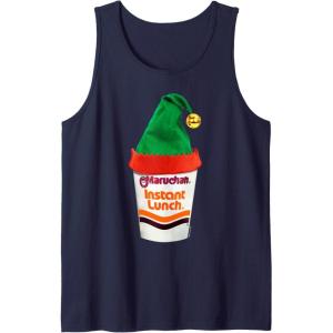 image:imageMaruchan Ramen Cup Christmas Elf Hat Tank TopNavy Blue