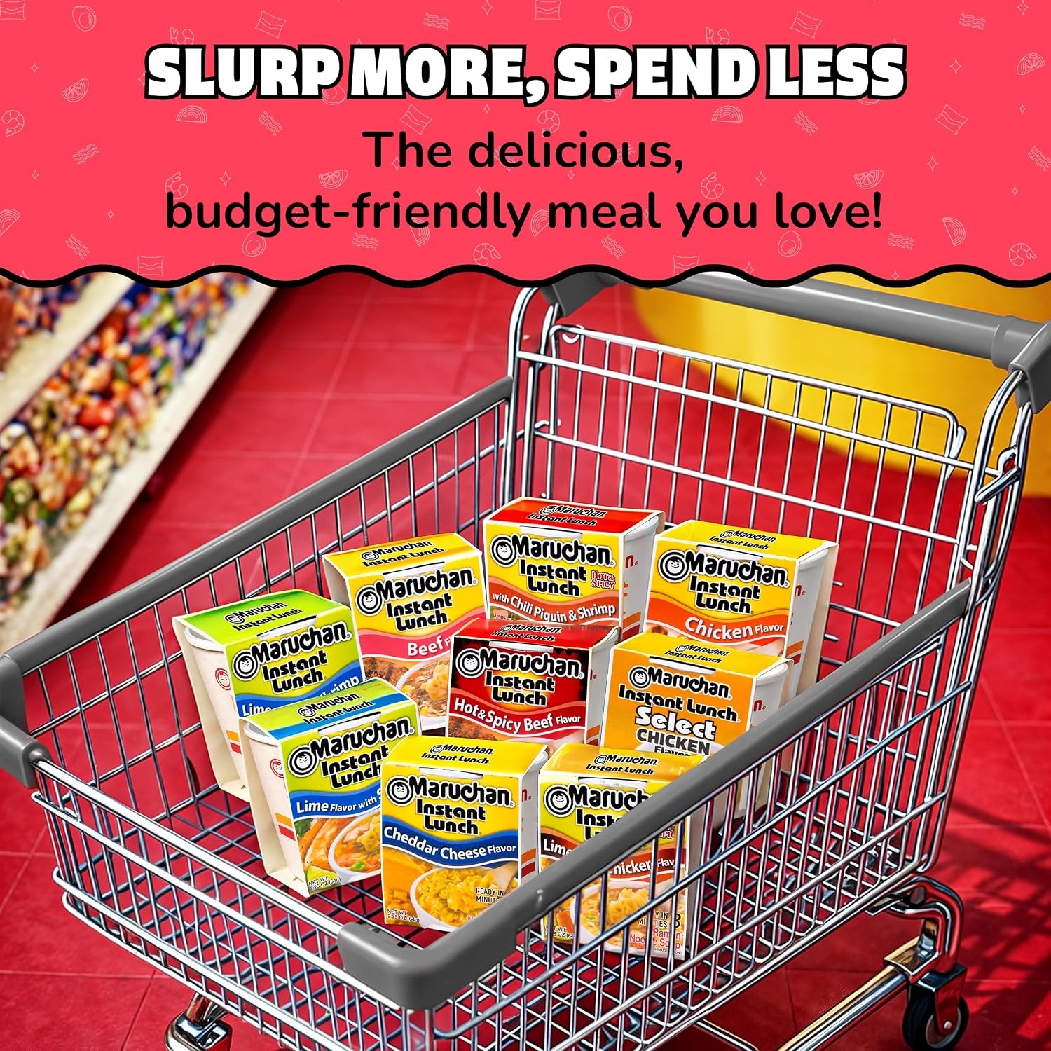 image:imageMaruchan Instant Lunch Ramen Noodles Flamin Hot Chicken Flavor JapaneseStyle Instant Noodle Soup Easy Meal Ready in 3 Minutes 225 Oz 12 PackBeef