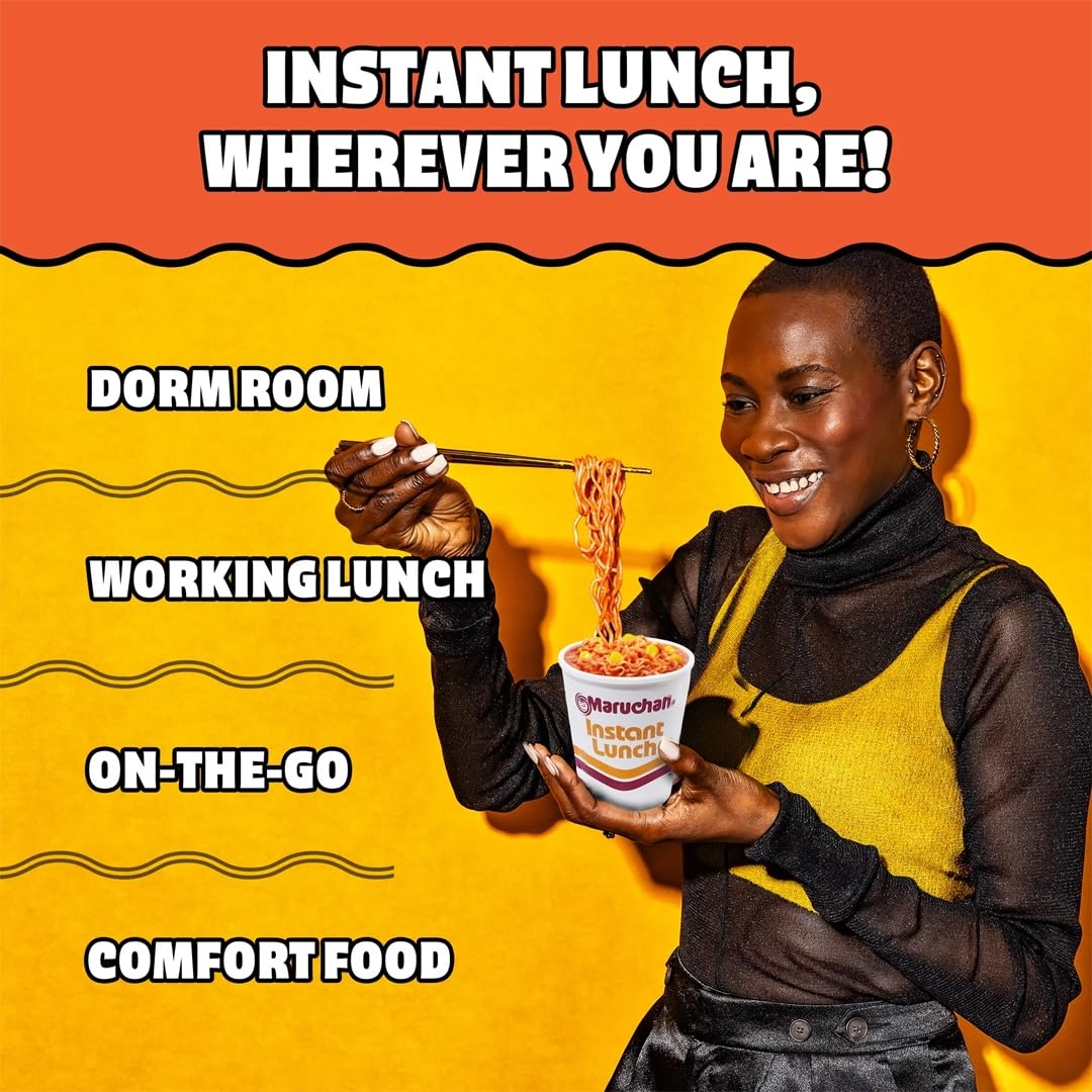image:imageMaruchan Instant Lunch Ramen Noodles Flamin Hot Chicken Flavor JapaneseStyle Instant Noodle Soup Easy Meal Ready in 3 Minutes 225 Oz 12 PackFlamin Hot