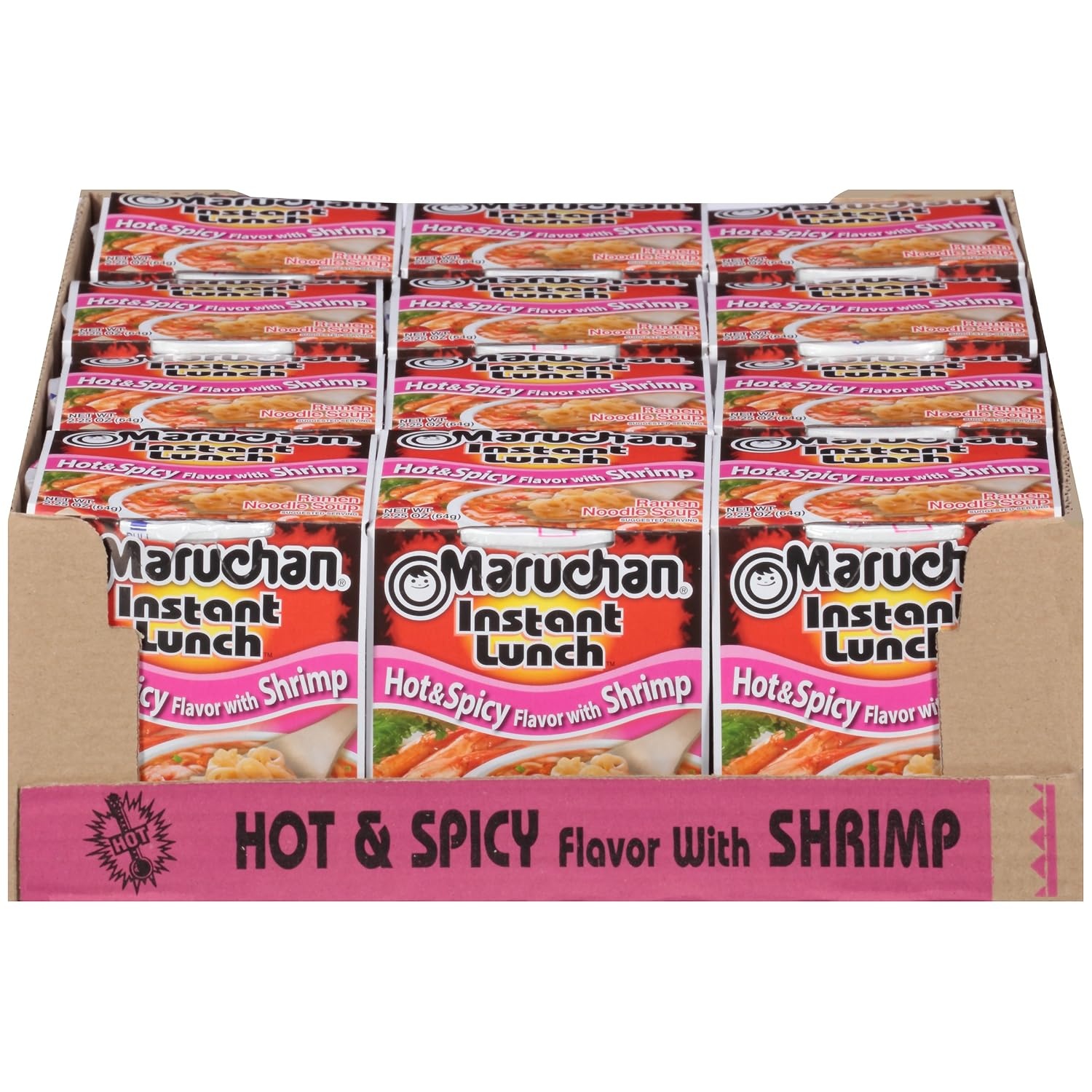 image:imageMaruchan Instant Lunch Ramen Noodles Flamin Hot Chicken Flavor JapaneseStyle Instant Noodle Soup Easy Meal Ready in 3 Minutes 225 Oz 12 PackHot Spicy Shrimp Pack of 24