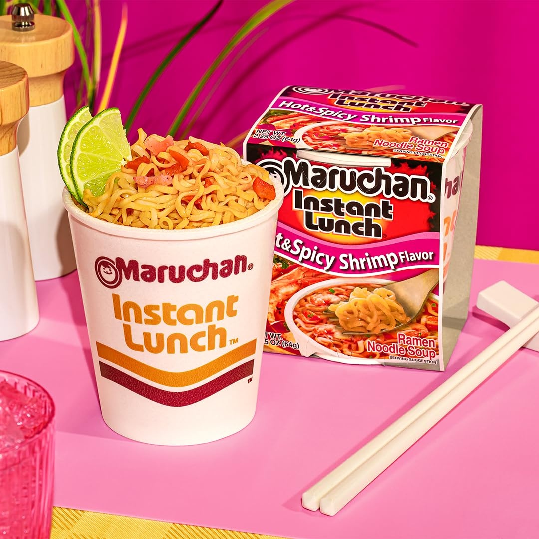 image:imageMaruchan Instant Lunch Ramen Noodles Flamin Hot Chicken Flavor JapaneseStyle Instant Noodle Soup Easy Meal Ready in 3 Minutes 225 Oz 12 PackHot Spicy Shrimp Pack of 24